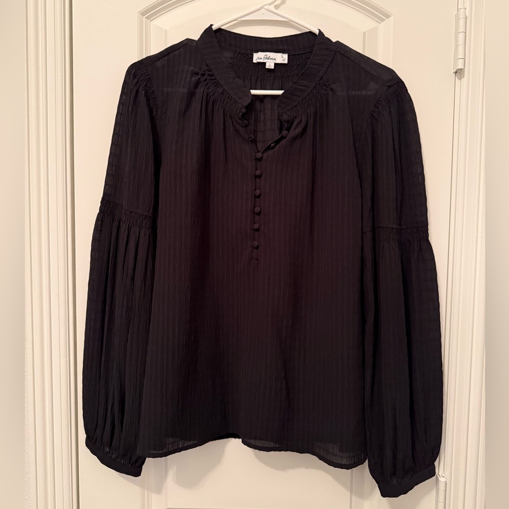 Sam Edelman Black Sheer Blouse | L